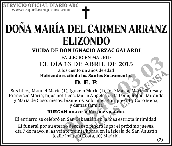 María del Carmen Arranz Elizondo
